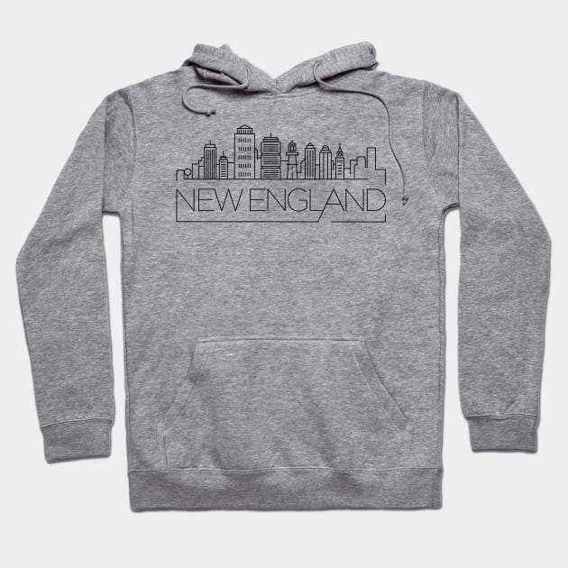 New England Minimal Skyline.png Hoodie by kursatunsal